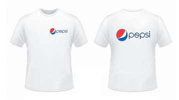 Áo thun đồng phục quà tặng tay ngắn cổ tròn màu trắng Pepsi