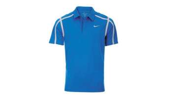 Đồng phục áo thun thể thao tay ngắn cổ trụ màu xanh